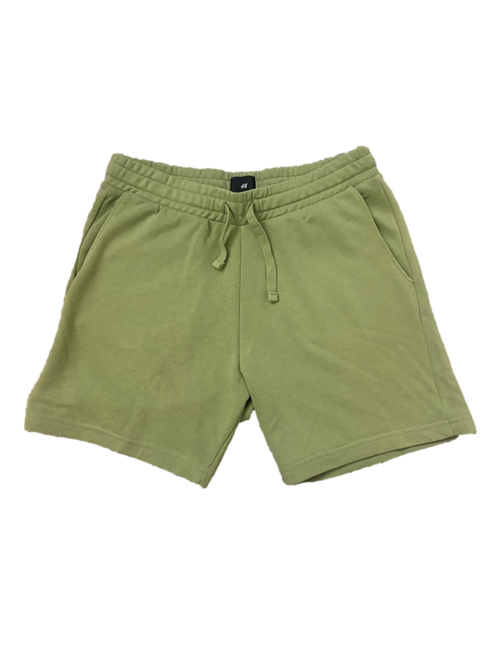 H&M Men’s Regular Fit Olive Green Athletic Shorts